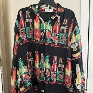 Colorful Beer Bottle Print Shirt